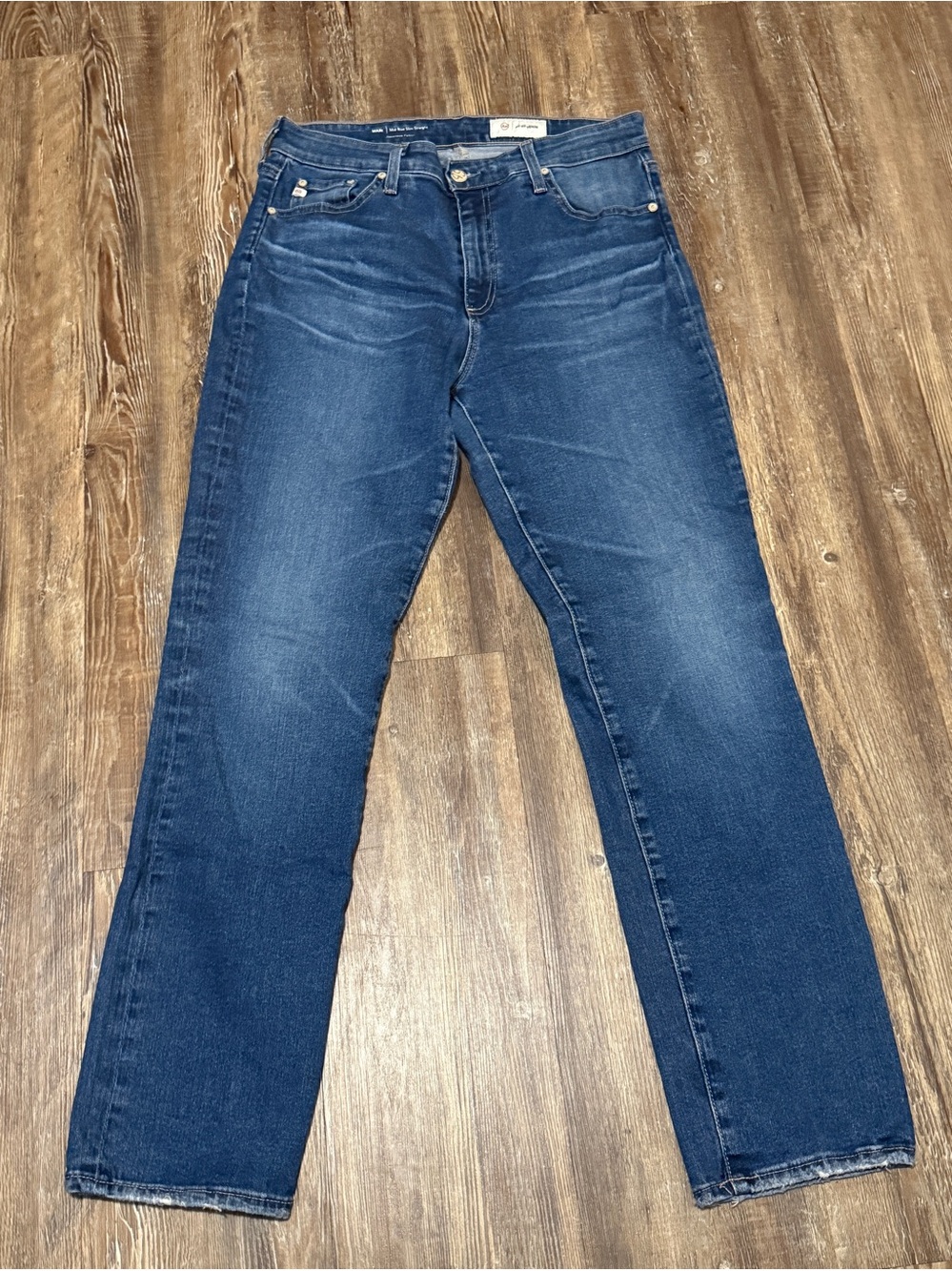 AG Adriano Goldschmied Mid Rise Slim Straight Jeans Women's 30 Classic Denim